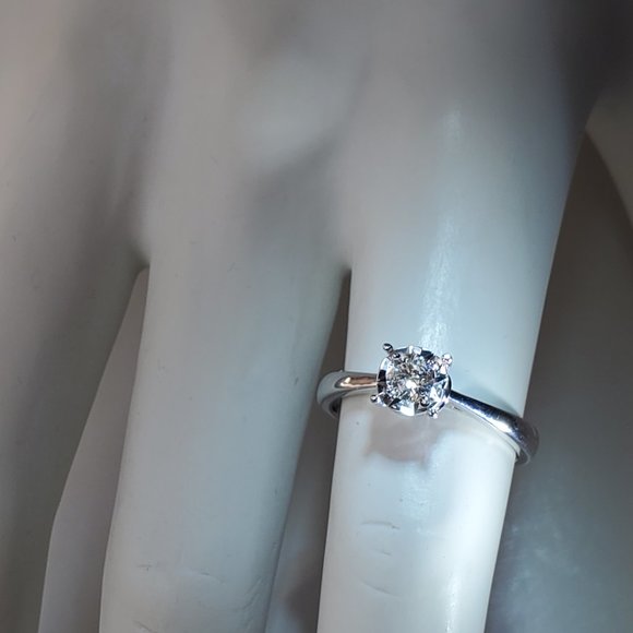 New 14K Diamond Solitaire Engagement Ring - Picture 5 of 10